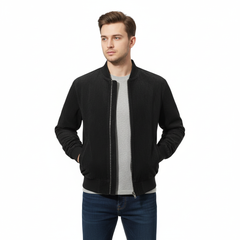 CLOTHCRUSH Men’s Classic Brown Suede Bomber Jacket