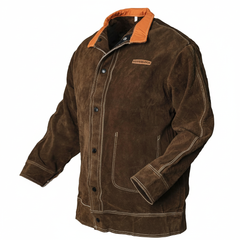 CLOTHCRUSH Men's Brown Suede Workwear Jacket – Rugged Stitch Detail