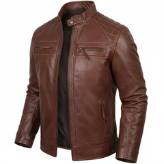 CLOTHCRUSH Men's Black Moto Faux Leather Biker Jacket