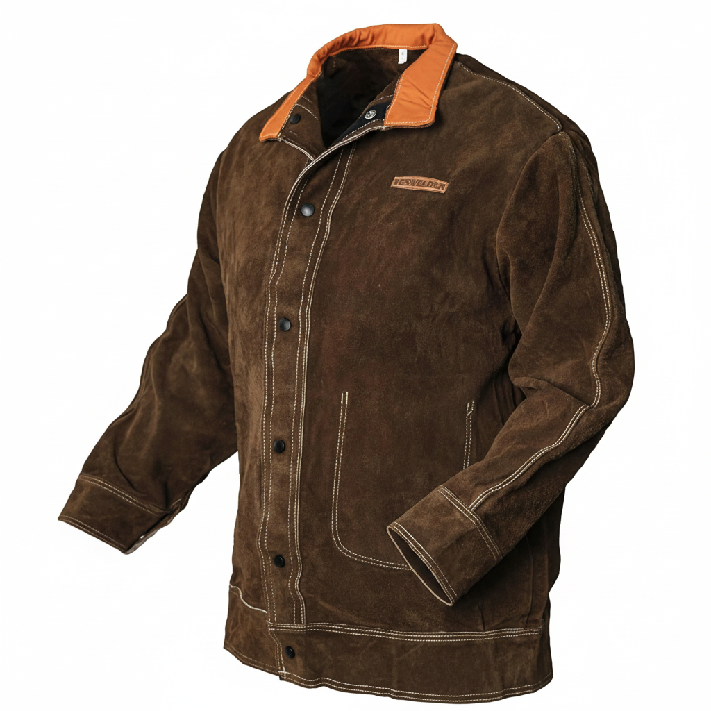 CLOTHCRUSH Men's Brown Suede Workwear Jacket – Rugged Stitch Detail